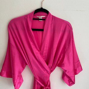 Victoria's Secret Pink Satin Belted Robe Kimono